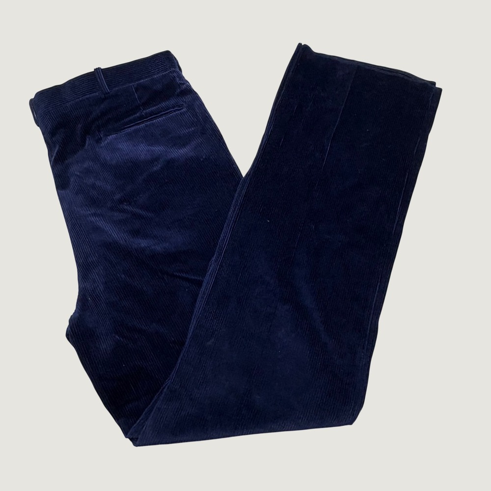 Izod Lacoste Corduroy Pants Men 40 Navy Blue Vintage Straight Leg Preppy 70s 80s
